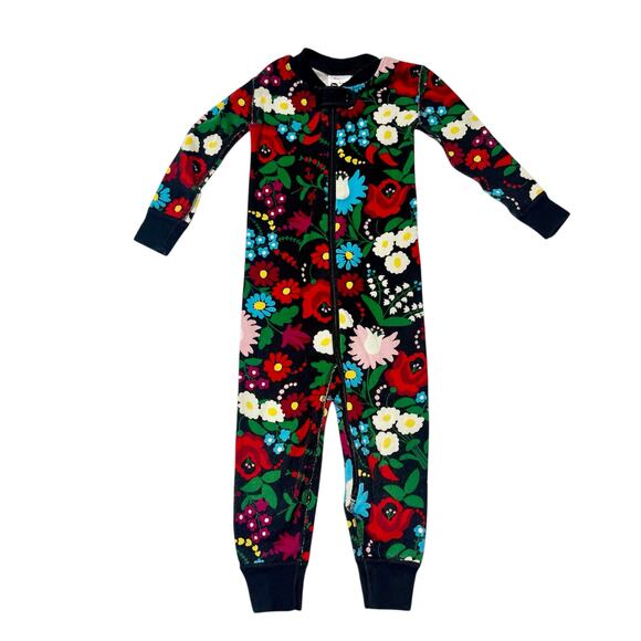 Hanna Andersson Festive Flowers Organic Cotton Sleeper PJs 2T - Picture 1 of 5